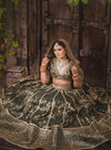 Dark Embroidered Lehenga Set