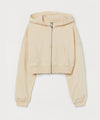Short Hooded Sweatshirt Jacket
